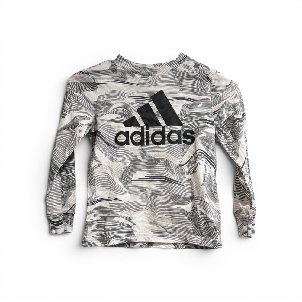 adidas Gray Black Swirl Long Sleeve Tee. Gently used